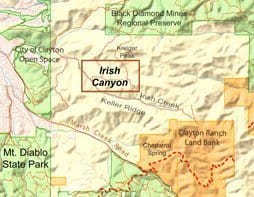 Iriish Canyon Area Map