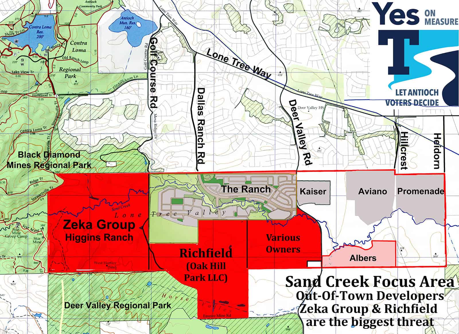 Map of the Sand Creek area that would be protected under Measure T