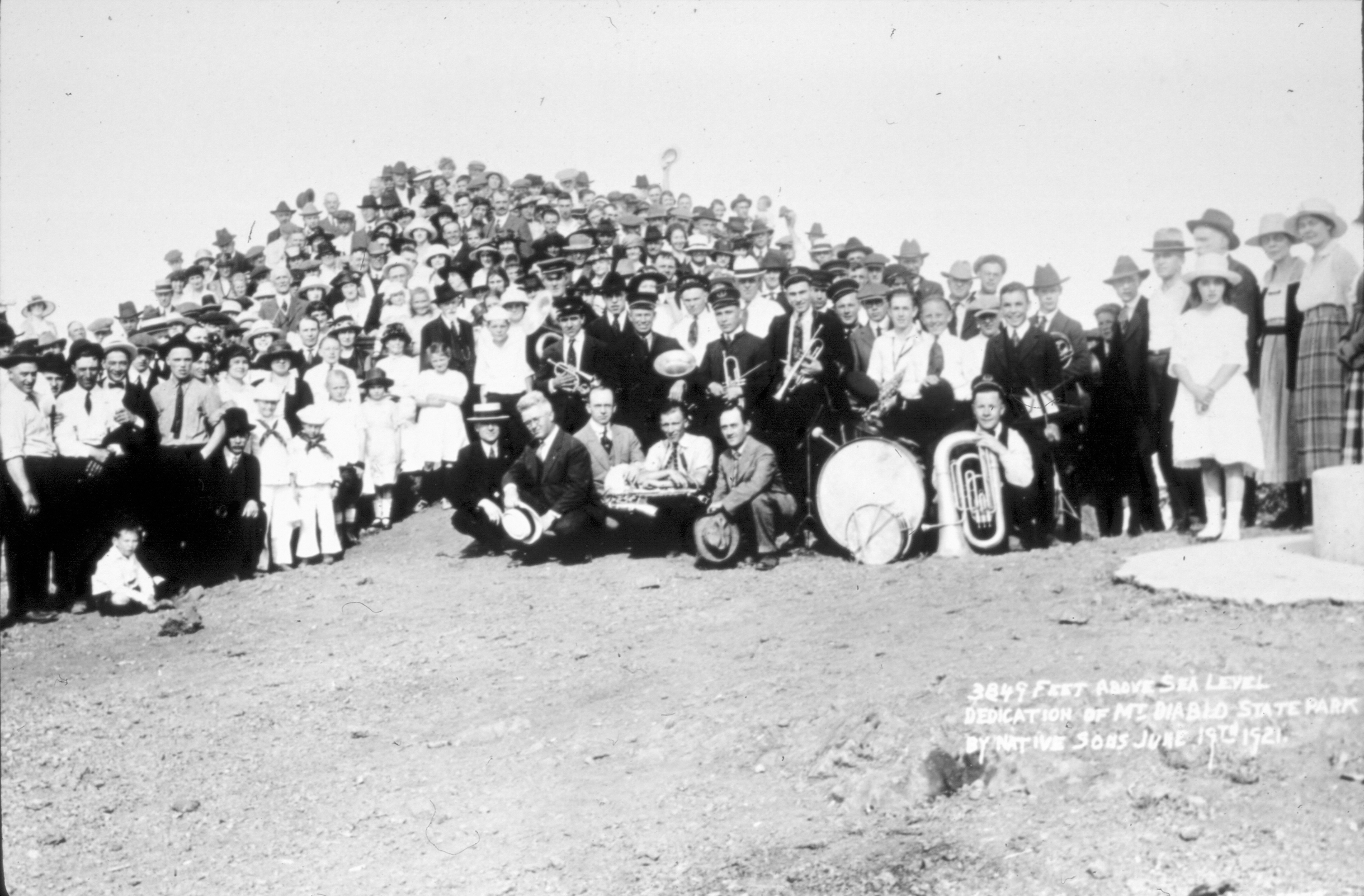 People at the summit of mount diablo, celebrating the dedication.