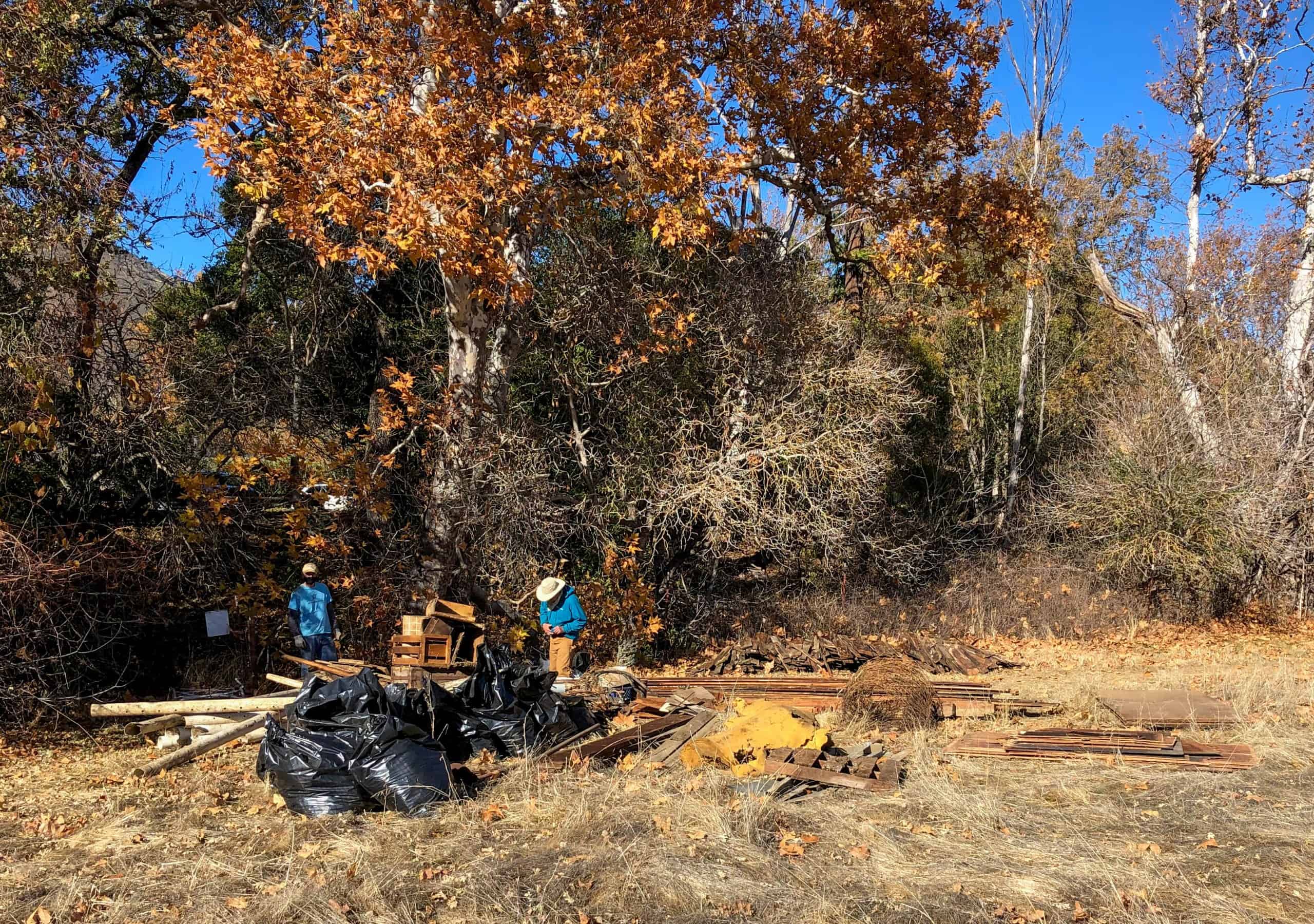 Clearing up debris at anderson ranch