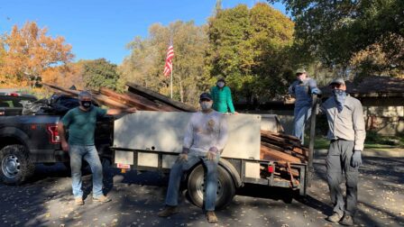 Volunteers cleaning up at Save Mount Diablo's Anderson Ranch