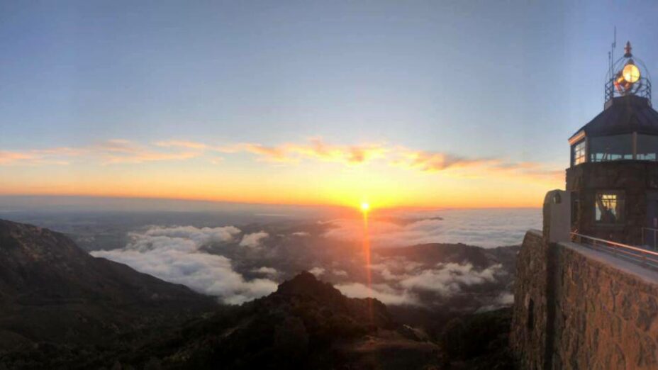 Sunrise as seen from the Mount Diablo Summit Beacon