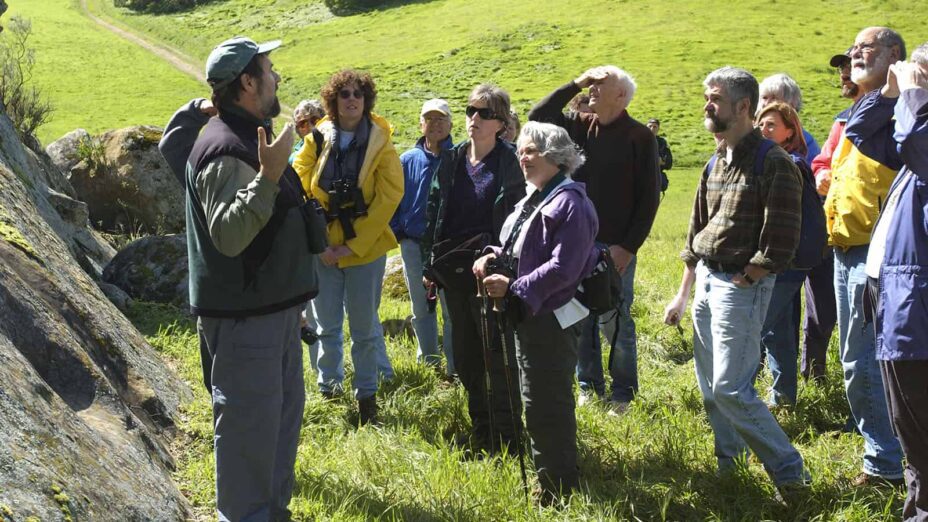 Bob Doyle speaking to a crowd of people at Vasco Coves Regional Preserve in 2003