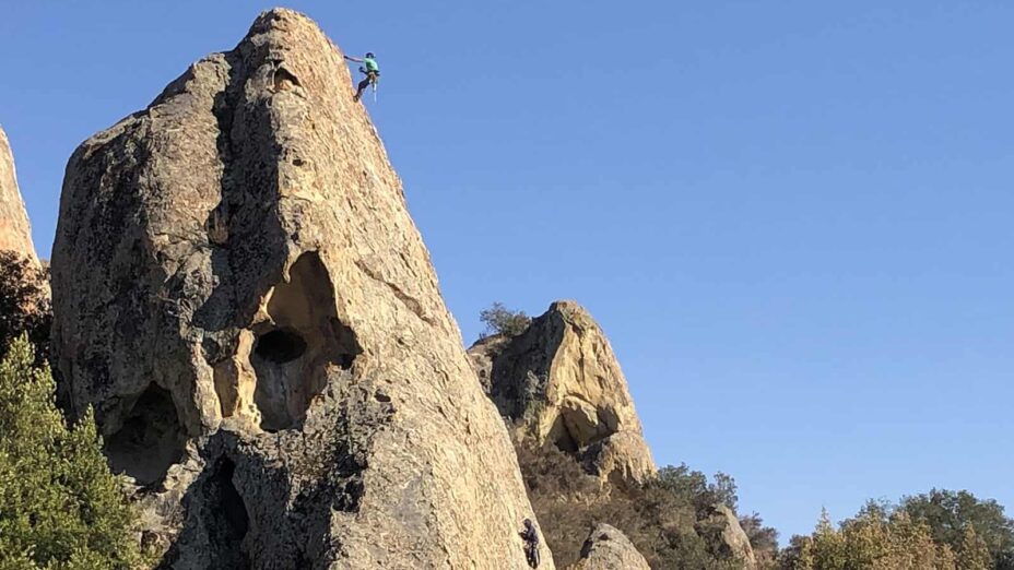 Climbers working on Castle Rock at pagoda rock