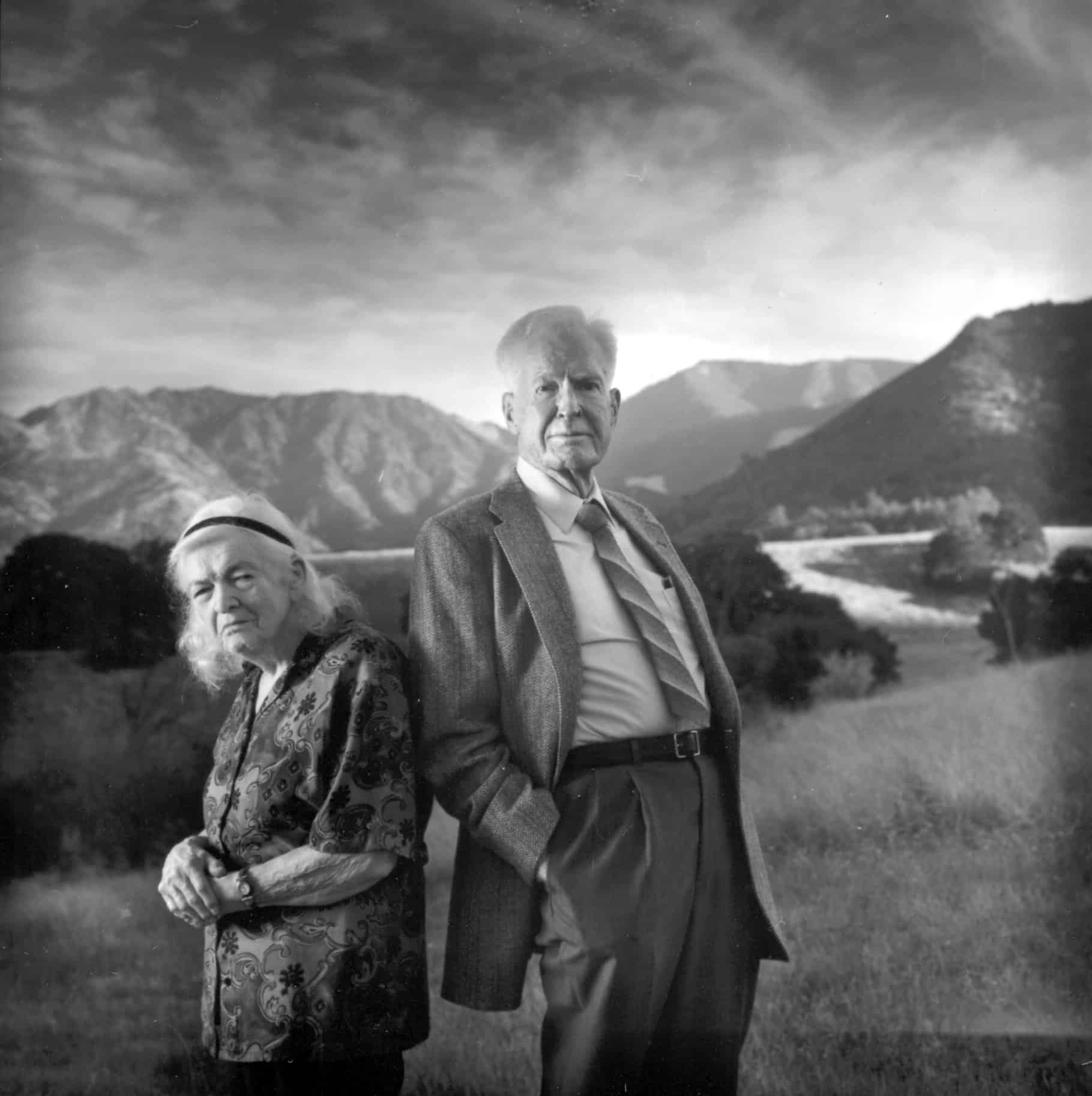 Doctor Mary Bowerman and Arthur Bonwell posing in front of Mount Diablo