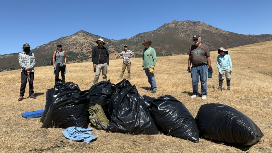 Volunteers Picking up Trash on Mt. Diablo