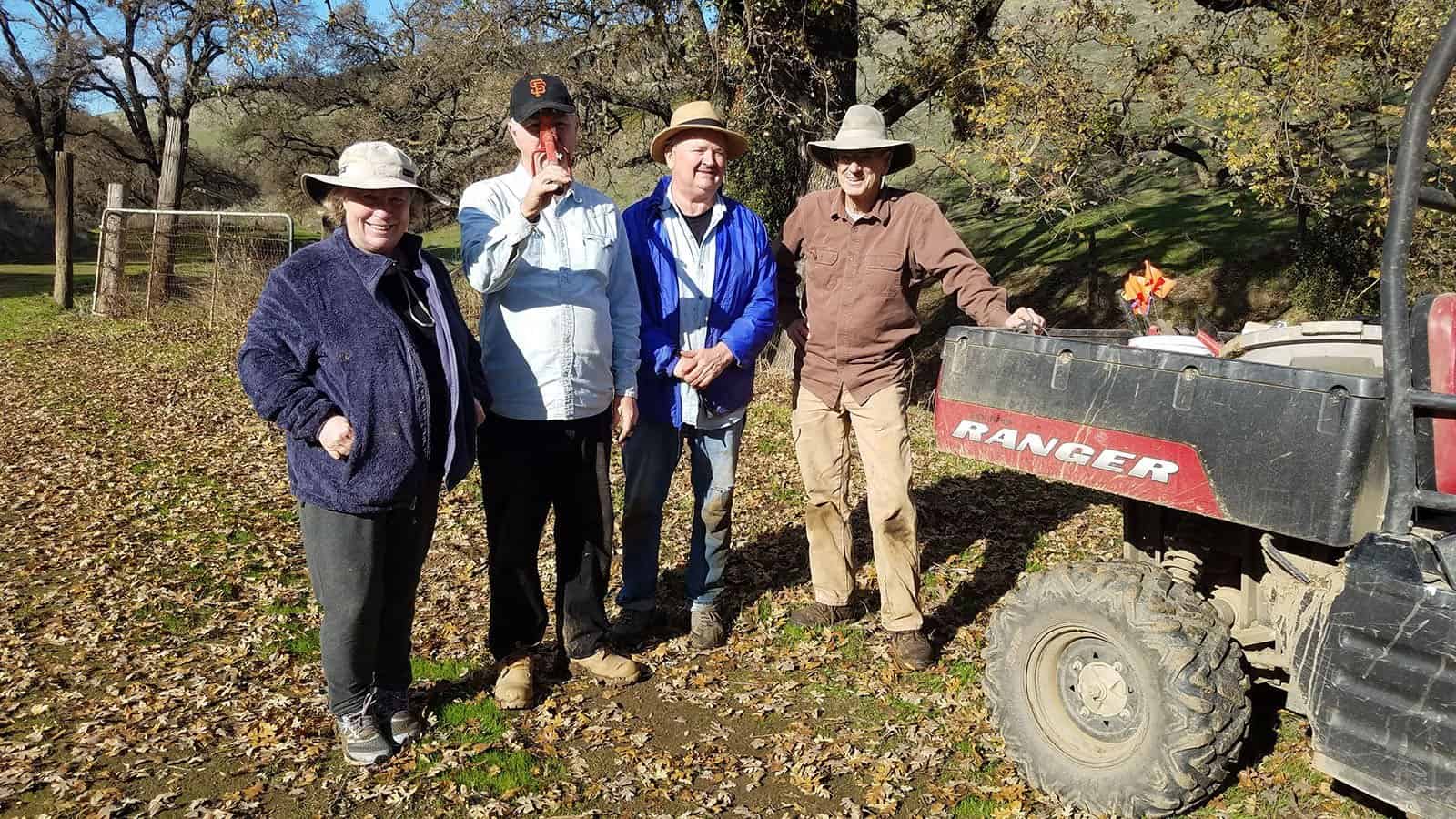 integrated pest management volunteers working at the Ang property for Save Mount Diablo