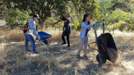 High school students volunteering at Marsh Creek 1 and 7