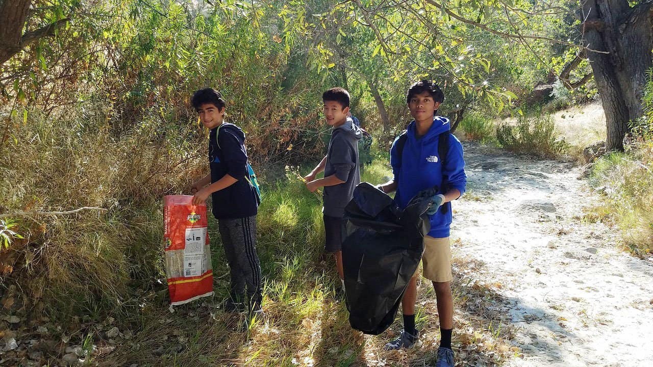 High school students volunteering at Marsh Creek 1 and 7