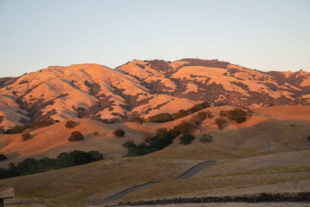 view at sunset of the beautiful rolling hills in Mount Diablo State Park at the 2018 Moonlight on the Mountain