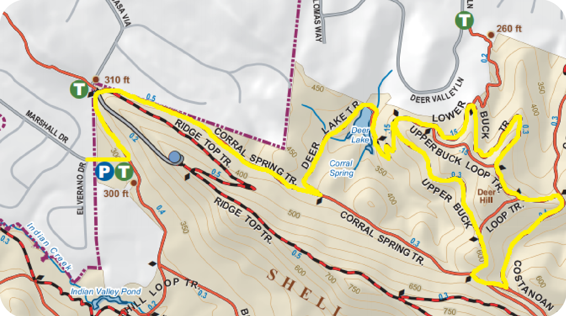 map of shell ridge