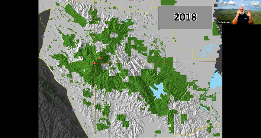 Map of protected lands around Mount Diablo