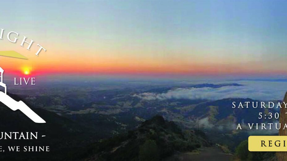 Mount Diablo State Park Summit Beacon at sunrise with Register Now text on it