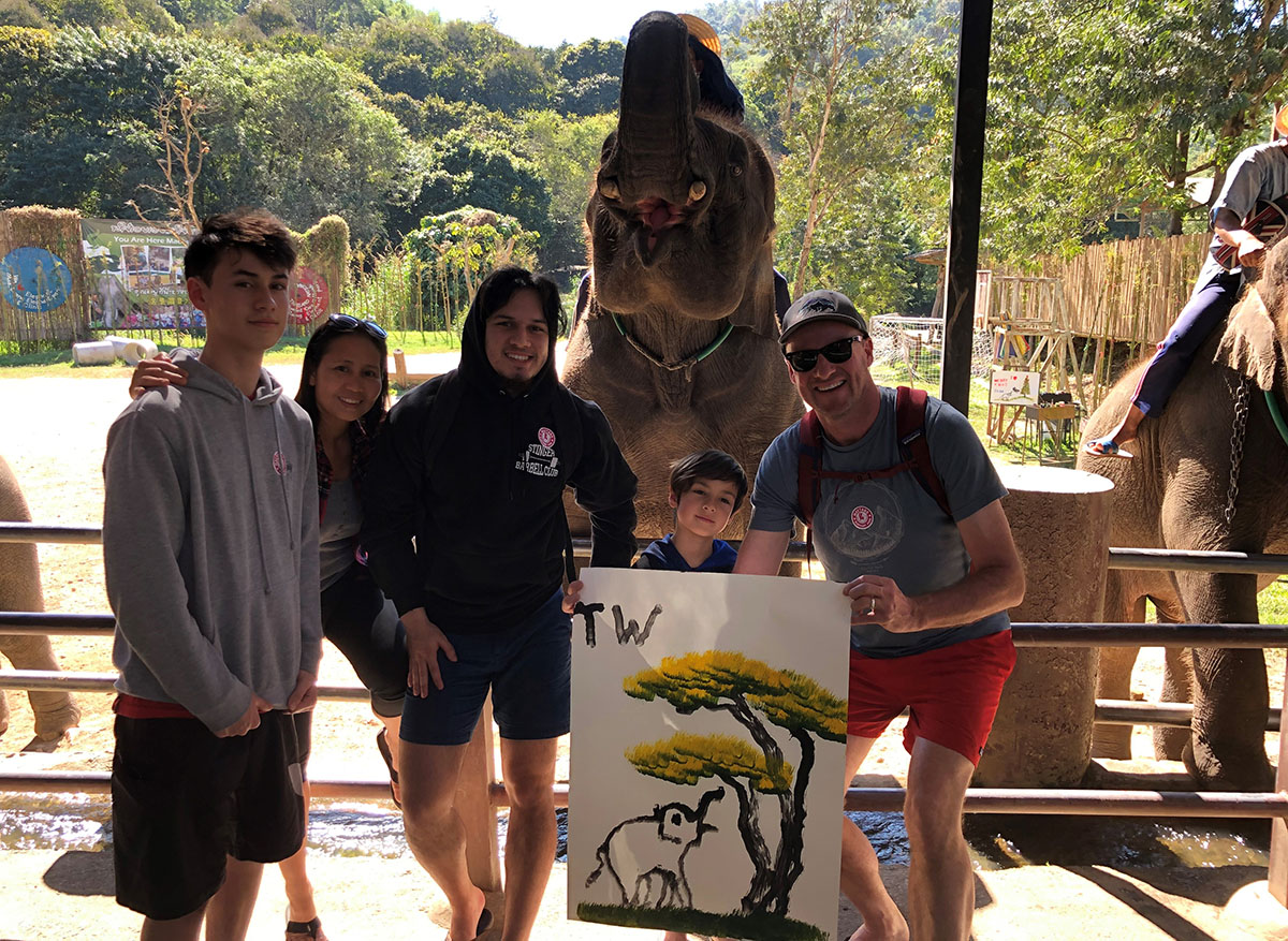Clement family in Thailand in 2019