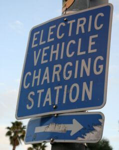 sign indicating an electric vehicle charging station