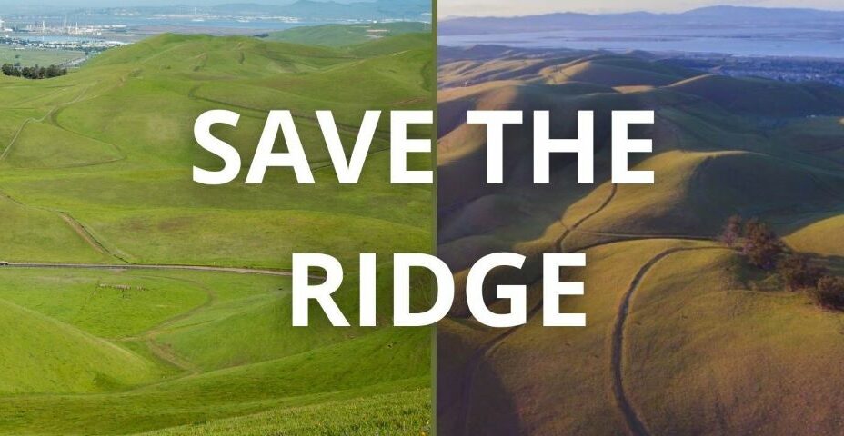 two photos of Pittsburg's ridge with the text SAVE THE RIDGE