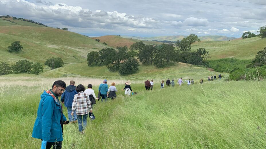 group hiking at mangini