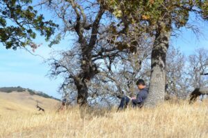 Student completing a contemplative solo at Mangini Ranch
