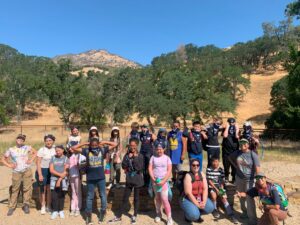 group photo of Gregory Gardens kids and SMD stewardship staff at curry canyon ranch