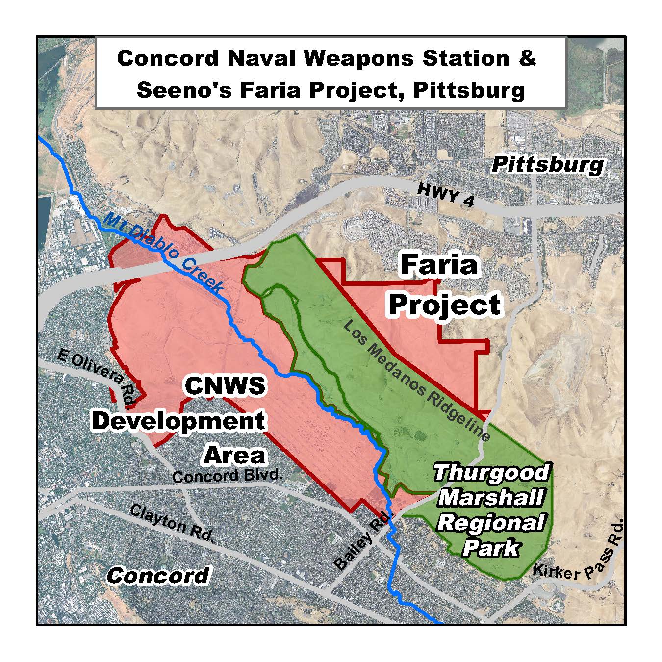 Map of the Concord reuse project and Thurgood Marshall Regional Park and proposed Faria project