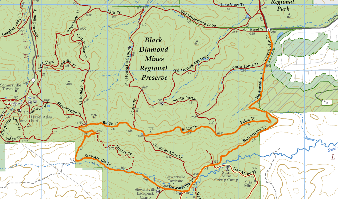 Black Diamond Mines Regional Preserve: Stewartville to Ridge Trail Loop ...