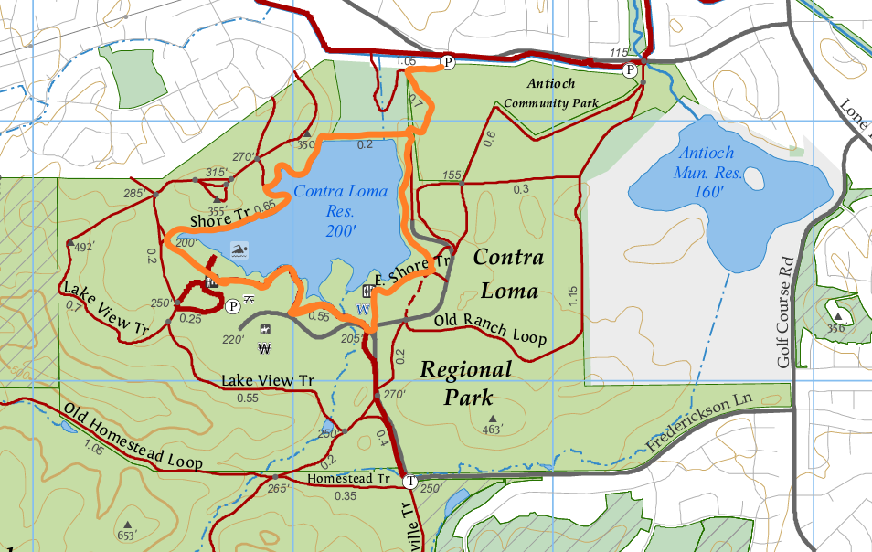Contra Loma Regional Park: Shoreline Loop Trails via Worth Shaw Community Park 