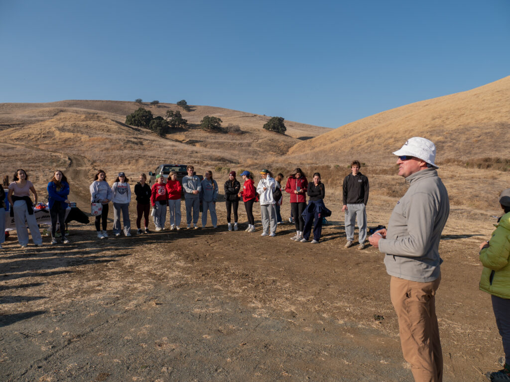 Save Mount Diablo Executive Director, Ted Clement gives Campolindo High School students a sendoff speech. Conservation Collaboration Agreement