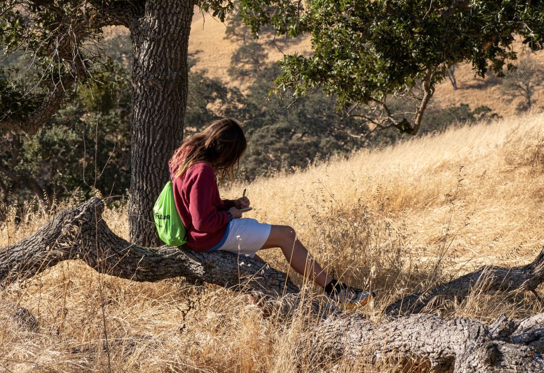 a student completes her conservation collaboration agreement solo at mangini preserve