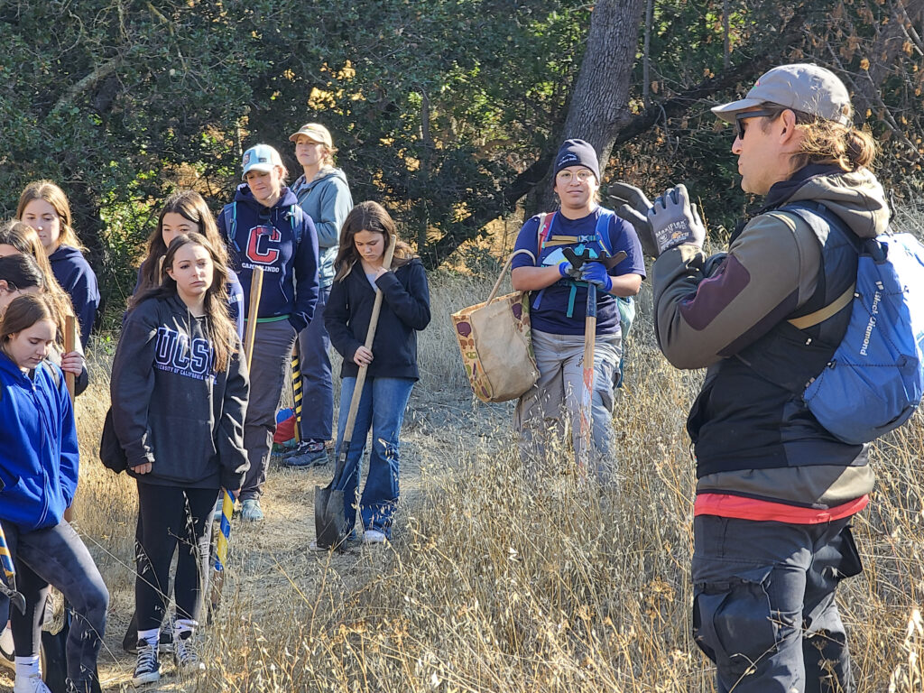 Save Mount Diablo staff educating students on the natural history at Mangini Ranch Educational Preserve.