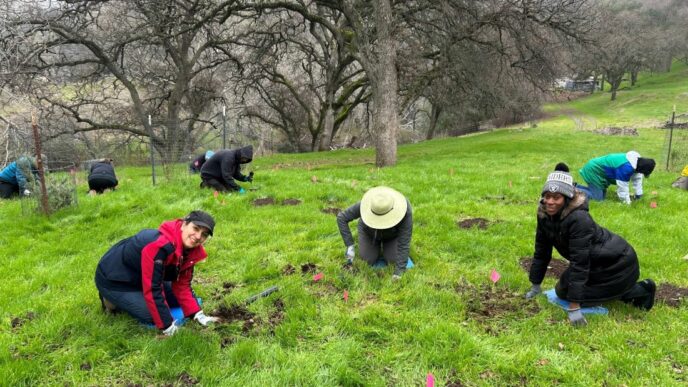 SMd staff planting native plants at Marsh Creek 7