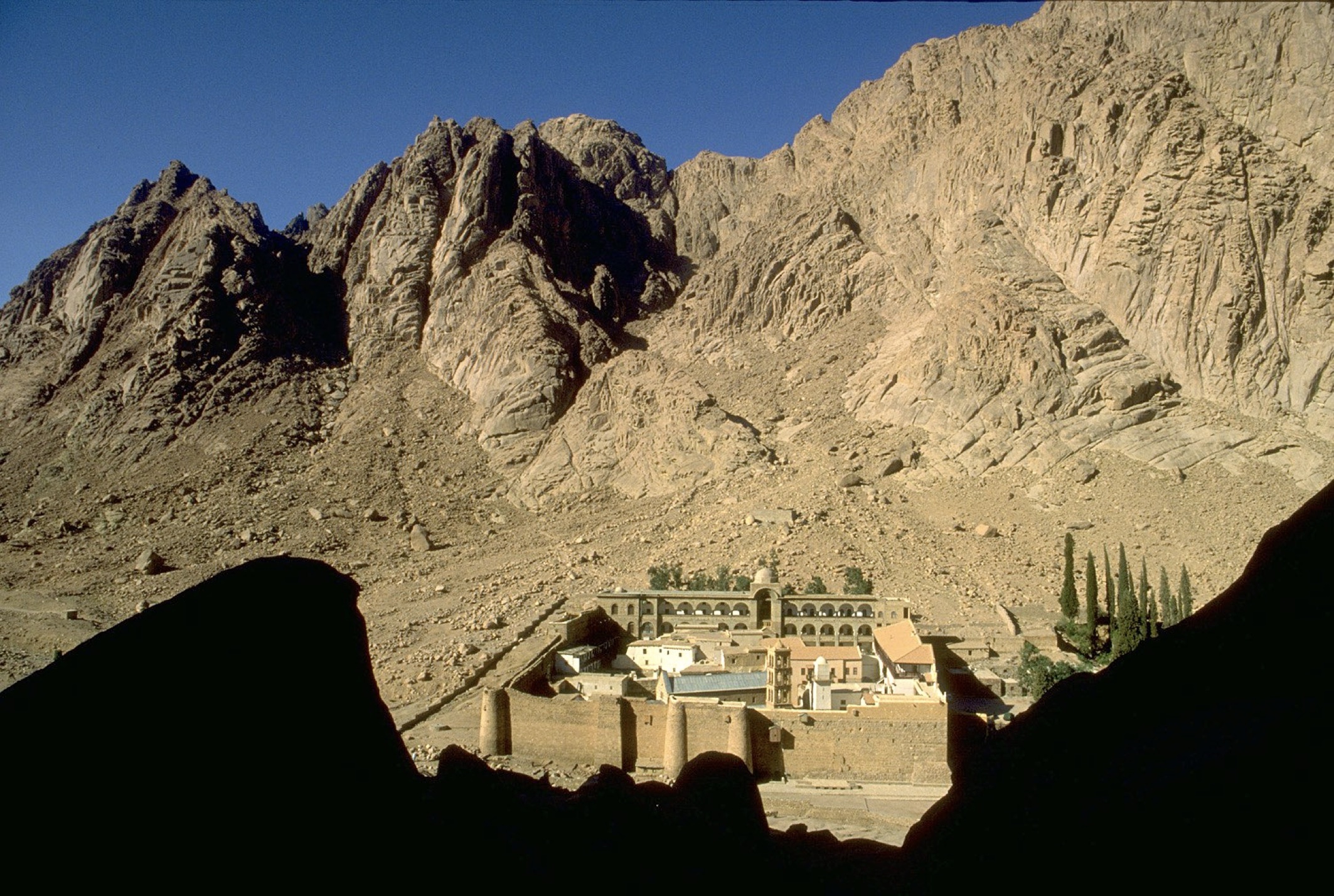 The Monastery of St. Catherine at the foot of Jebel Musa (Mount Sinai), Egypt.