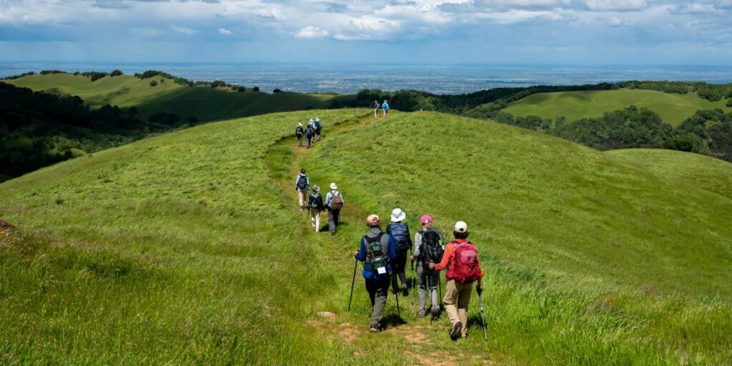 hikers on mount diablo's hills