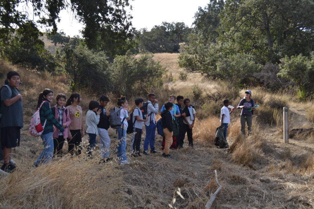 kids take an interpretive hike at Mangini preserve