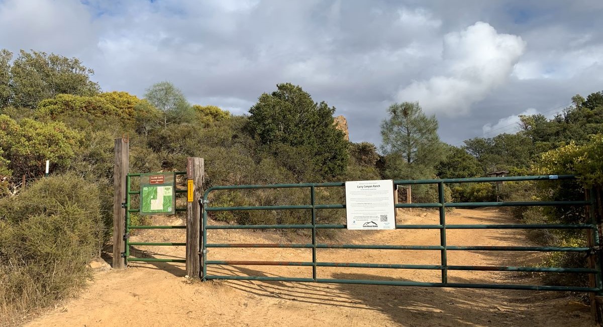 new gate and signs at knobcone point trail