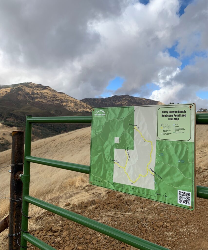 New trail map on a new gate at Curry Canyon Ranch.