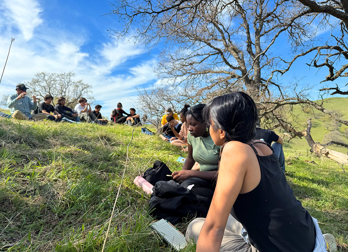 Pittsburg High School students at Mangini Ranch Educational Preserve for their Diablo Conservation Experience