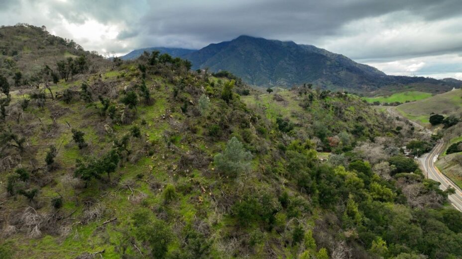 drone photo of mount diablo and the ginochio schwendel ranch