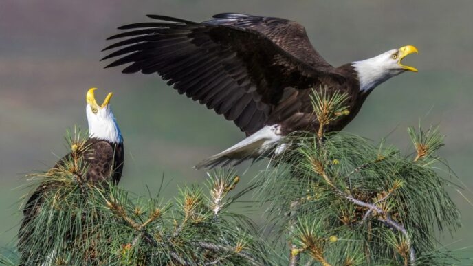 bald eagle pair in the northern Diablo Range