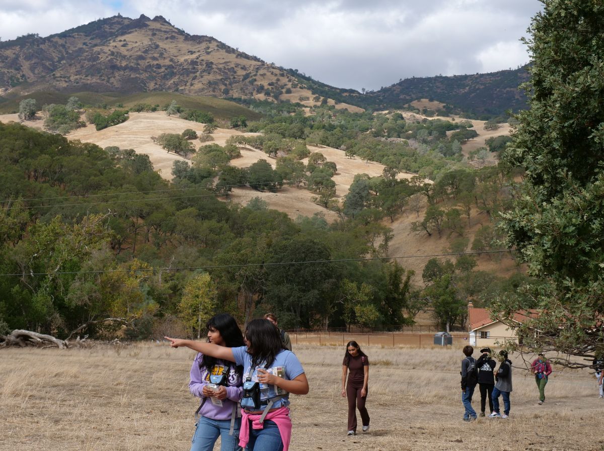 kids at curry canyon ranch with Mount diablo in the background