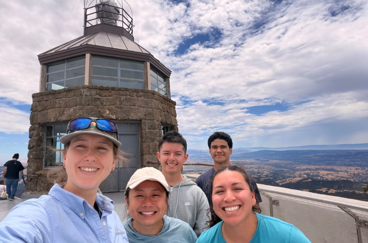 Stewardship team and interns at the Mount Diablo summit
