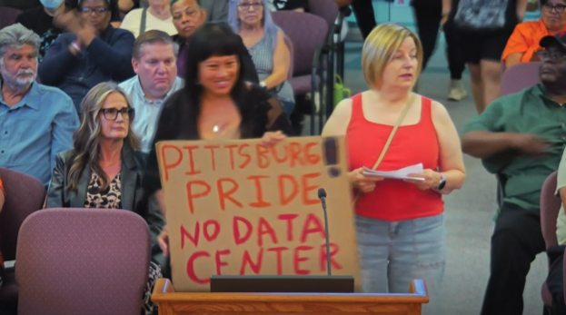 Residents speak against the proposed data center in Pittsburg